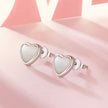 925 Sterling Silver White Shell Plated White Gold Earrings Size 7*8mm