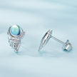 925 Sterling Silver Plated Moonstone Earrings with CZ for Women