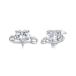 925 Sterling Silver White Gold Plated CZ Pavé 1.0x1.7cm Earrings for Women
