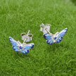 925 Sterling Silver Enamel Pavé Cz Earrings for Women