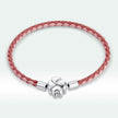 925 Sterling Silver Oxidized Leather Bracelet 17cm for Men