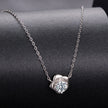 925 Sterling Silver Moissanite 0.5 Carat White Gold Plated Necklace for Women