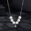 925 Sterling Silver Moissanite & Quality Shell Pearl Adjustable Necklace for Women