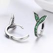 925 Sterling Silver Earrings with Pavé Setting CZ 1.5*1cm for Women