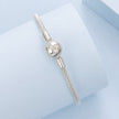 925 Sterling Silver CZ Pavé Setting Bracelet, Size 17.0 for Women