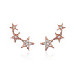 925 Sterling Silver Plated Rose Gold Pavé Setting CZ Earrings for Women