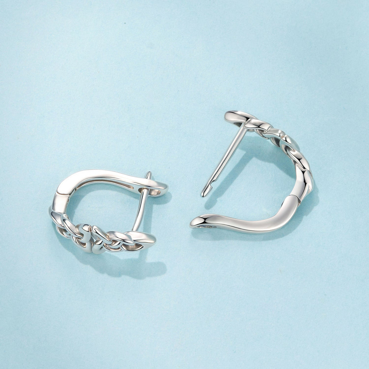 925 Sterling Silver Oxidized Silver Hoop Earrings 1.4*0.5cm for Women