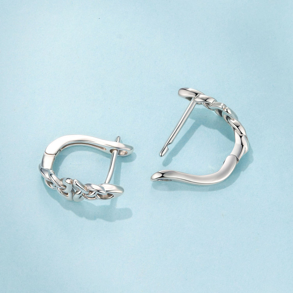 925 Sterling Silver Oxidized Silver Hoop Earrings 1.4*0.5cm for Women