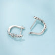 925 Sterling Silver Oxidized Silver Hoop Earrings 1.4*0.5cm for Women