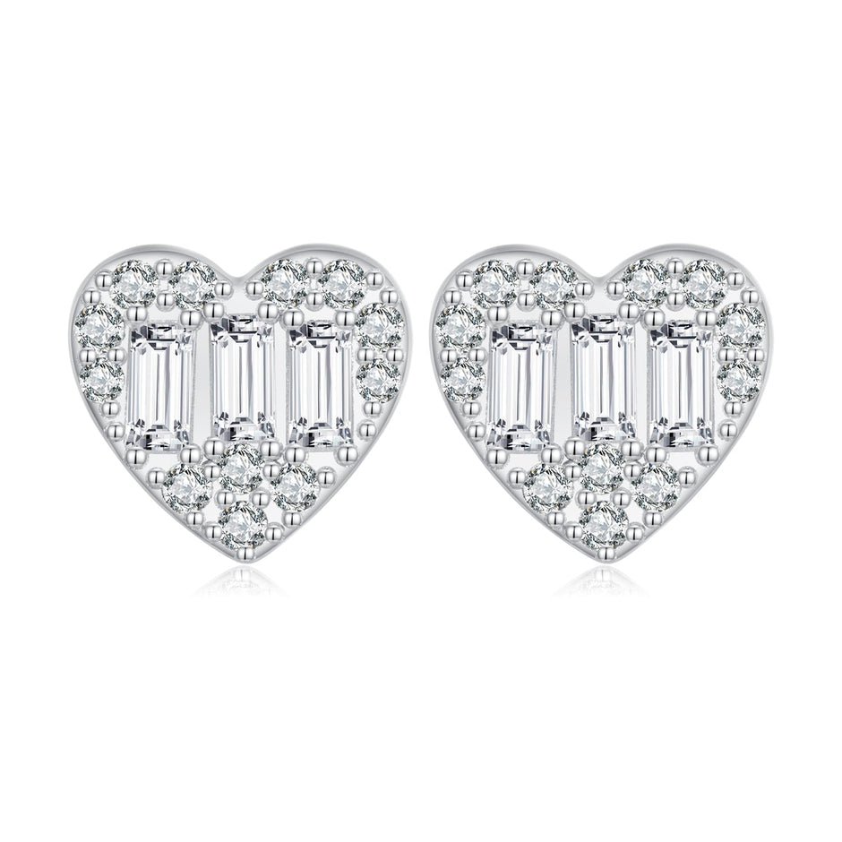 925 Sterling Silver Earrings with Pavé Set CZ