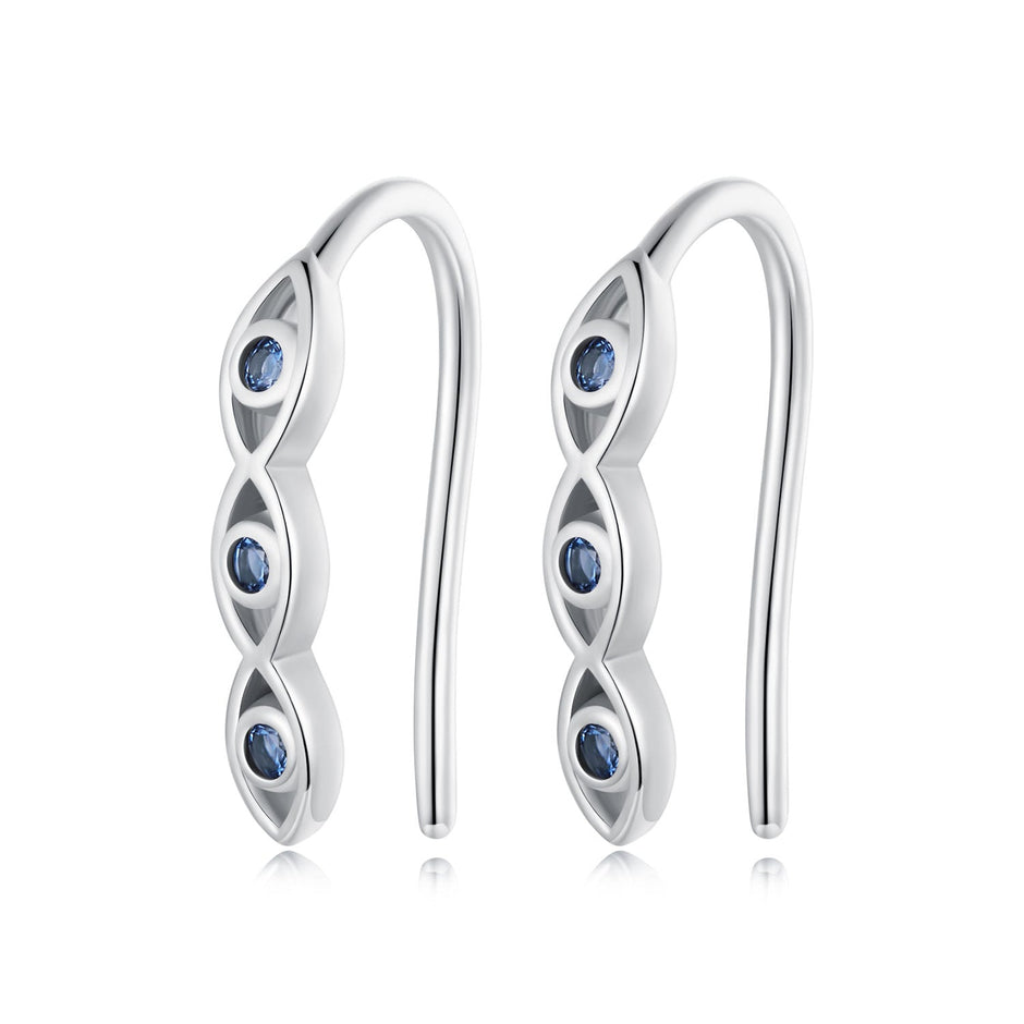 925 Sterling Silver CZ Pavé Earrings 13*2mm for Women