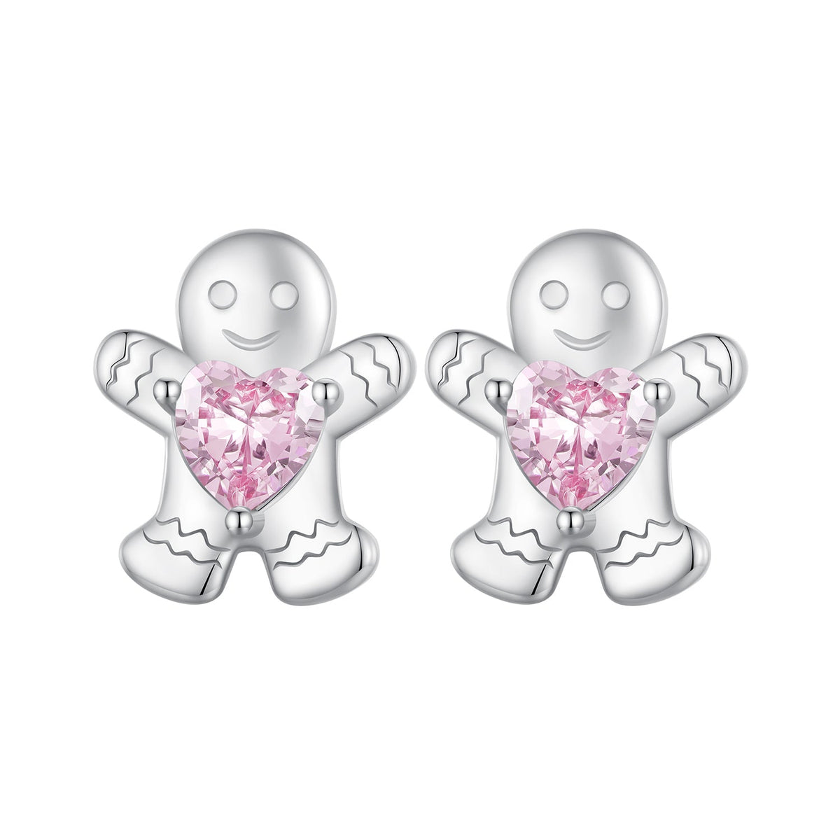925 Sterling Silver Earrings with Pavé Setting CZ - 10x9mm for Women