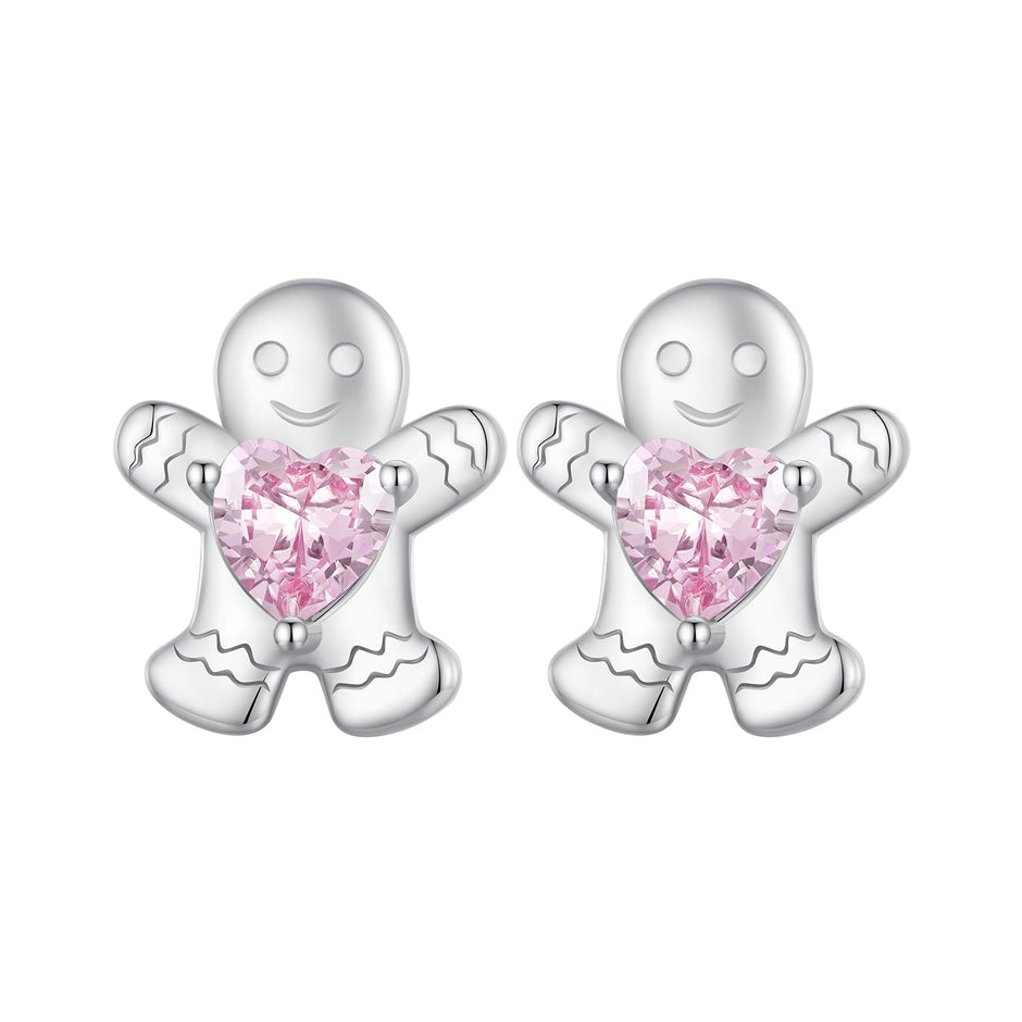 925 Sterling Silver Earrings with Pavé Setting CZ - 10x9mm for Women