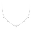 925 Sterling Silver Plated White Gold Pendant Necklace with CZ Charm for Women 38+6cm