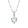 925 Sterling Silver Necklace with Pavé Setting CZ - Adjustable Length, Platinum Plated - Women's Jewelry