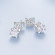 925 Sterling Silver White Gold Plated Earrings 0.5cm with CZ