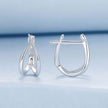 925 Sterling Silver Earrings 1.2x0.6cm with White Gold Plating for Women