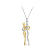 925 Sterling Silver Plated White Gold Necklace for Women 40+5cm
