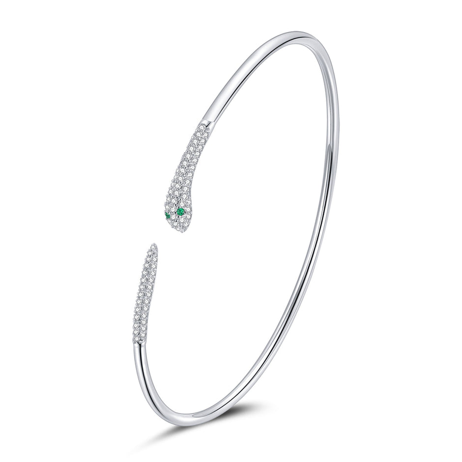 S925 Sterling Silver Bracelet with Pavé Setting CZ 6cm Diameter for Women