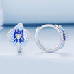925 Sterling Silver Earrings with Enamel and Pavé Setting, 10mm for Women