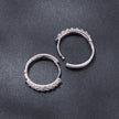 925 Sterling Silver Moissanite 0.03ct White Gold Plated Earrings 1.6cm for Women