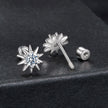 925 Sterling Silver Moissanite 0.10 Carat Earrings for Women - 0.7cm Size