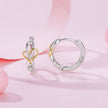 925 Sterling Silver Plated White Gold & Gold Hoop Earrings for Women