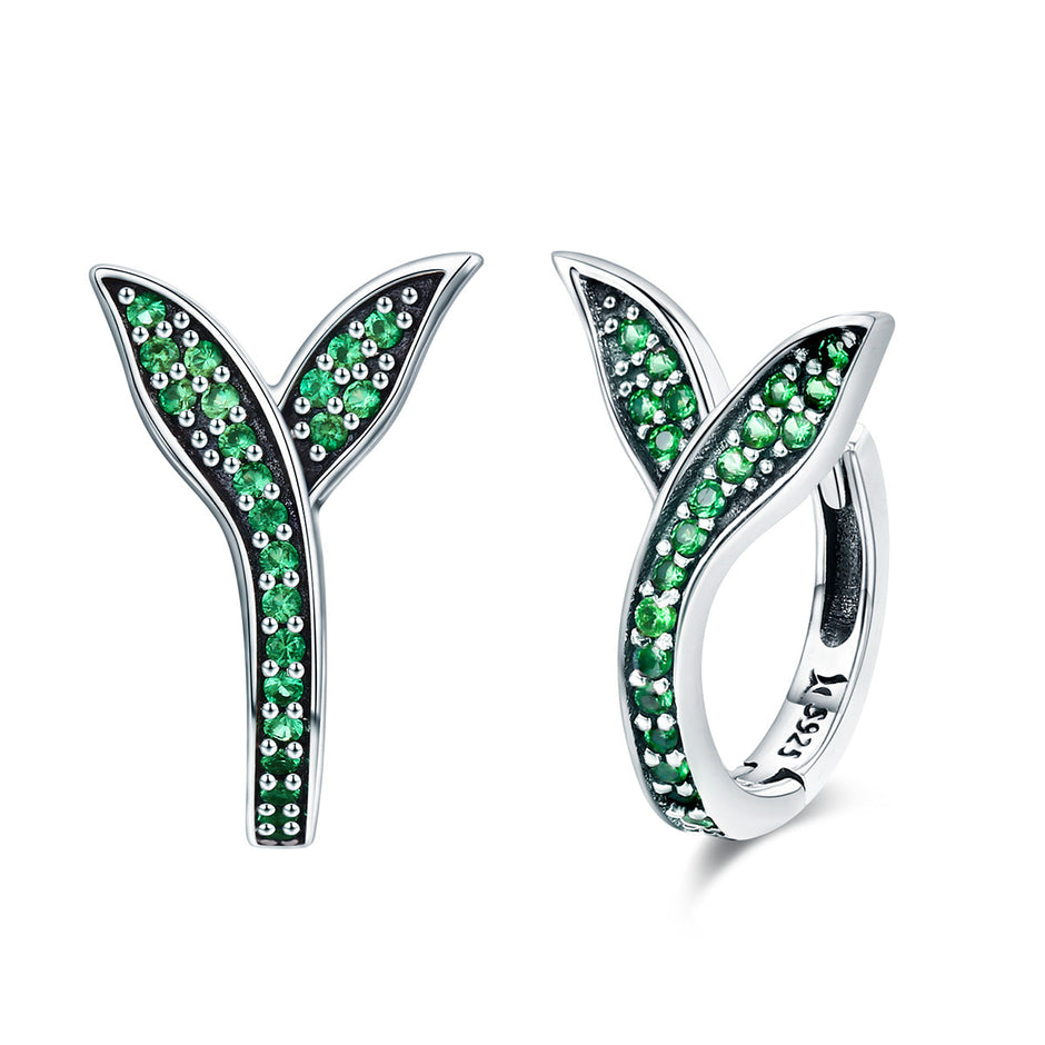 925 Sterling Silver Earrings with Pavé Setting CZ 1.5*1cm for Women