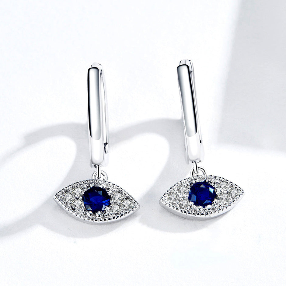 S925 Platinum Plated Pavé Setting CZ Earrings - 1.9*1cm - Women's Jewelry