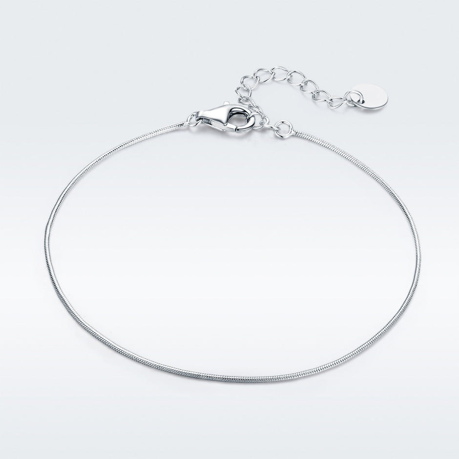 925 Sterling Silver Adjustable Platinum Plated Bracelet for Women