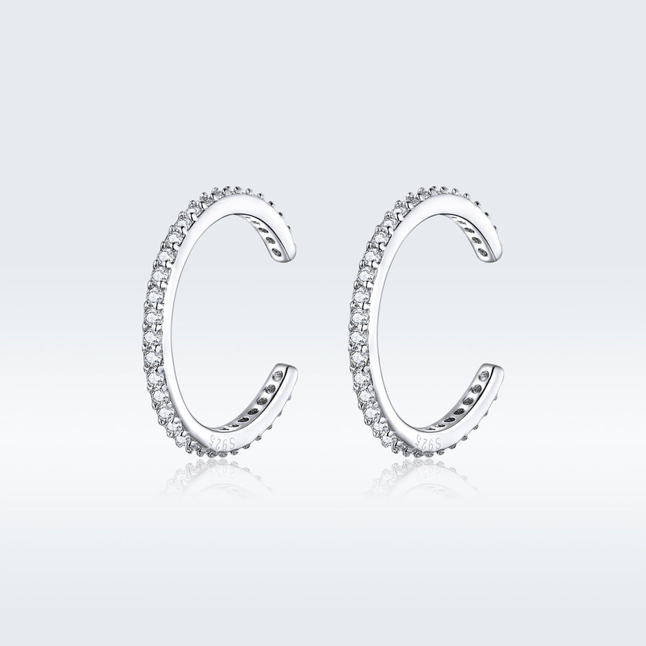 925 Sterling Silver Earrings with Pavé Set CZ