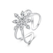 925 Sterling Silver Platinum Plated Pavé Set CZ Ring for Women