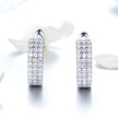 925 Sterling Silver Earrings with Pavé Setting CZ 1.3*0.4cm