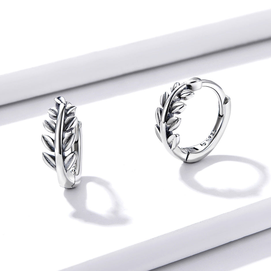 S925 Oxidized Silver Earrings 1.2*0.5cm for Women