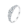 925 Sterling Silver Moissanite Engagement Ring with 5mm, 4mm, 3mm, 2.5mm Stones for Women