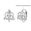925 Sterling Silver White Gold Plated Pavé CZ 1.5x1.2cm Hoop Earrings for Women