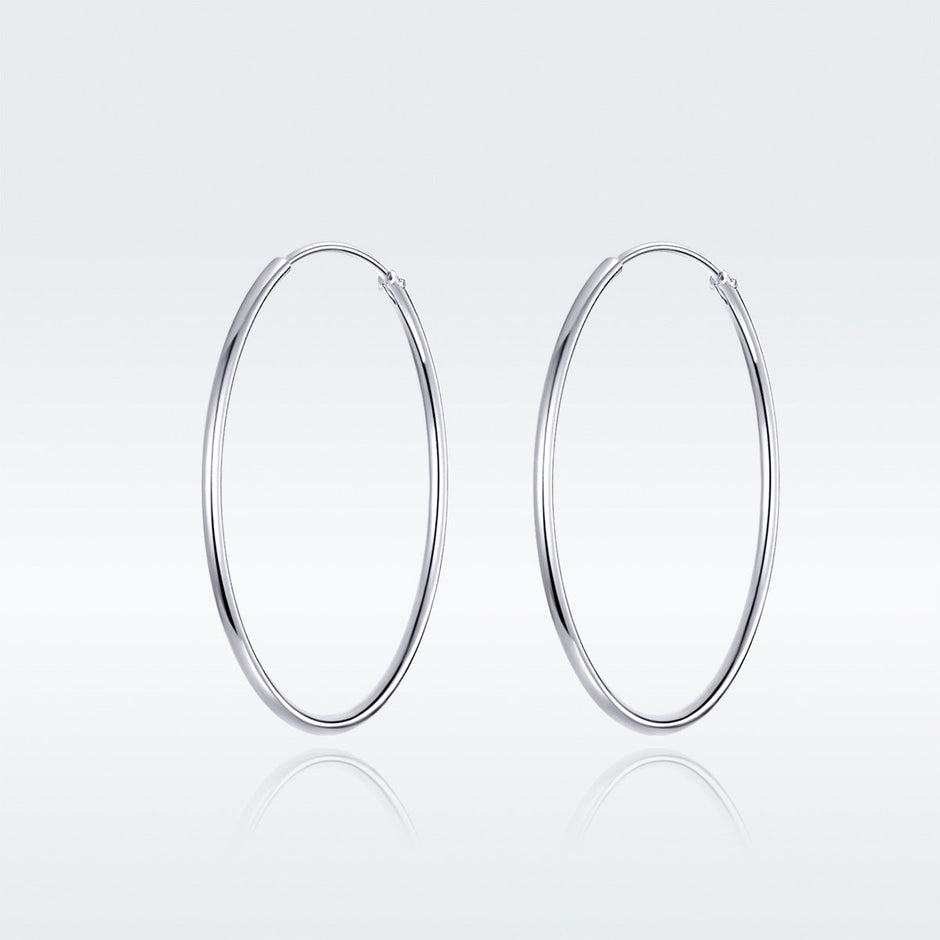 925 Sterling Silver Plated Platinum Earrings 3cm for Women