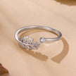 925 Sterling Silver White Gold Plated Size E Pavé CZ Ring for Women