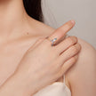 925 Sterling Silver Enamel Pavé Setting Ring for Women