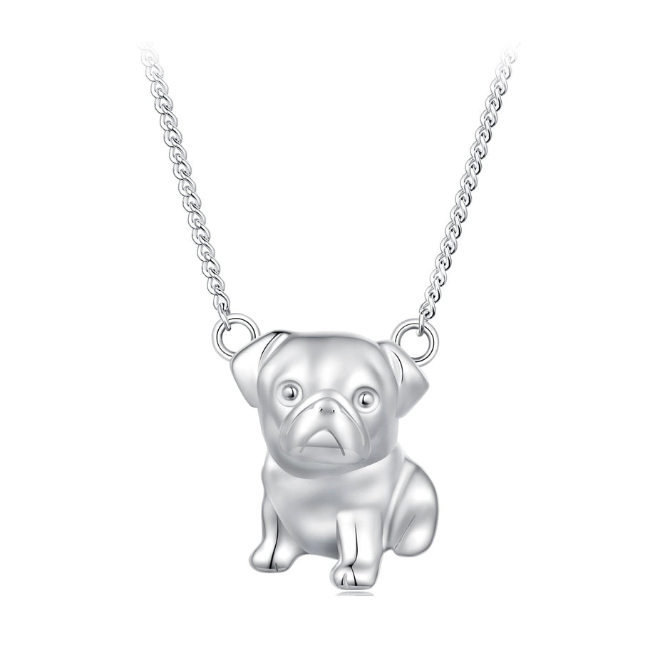 925 Sterling Silver Plated Platinum Necklace with 13x12mm Pendant for Women