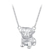 925 Sterling Silver Plated Platinum Necklace with 13x12mm Pendant for Women