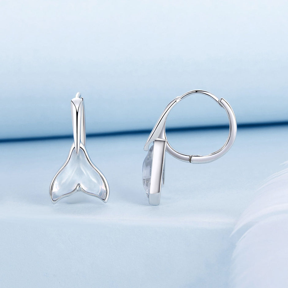 925 Sterling Silver Transparent Glass Earrings for Women
