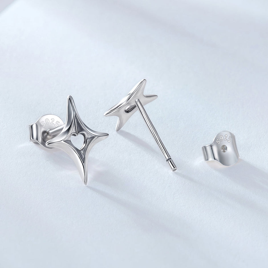 925 Sterling Silver Earrings 1.2x0.9cm
