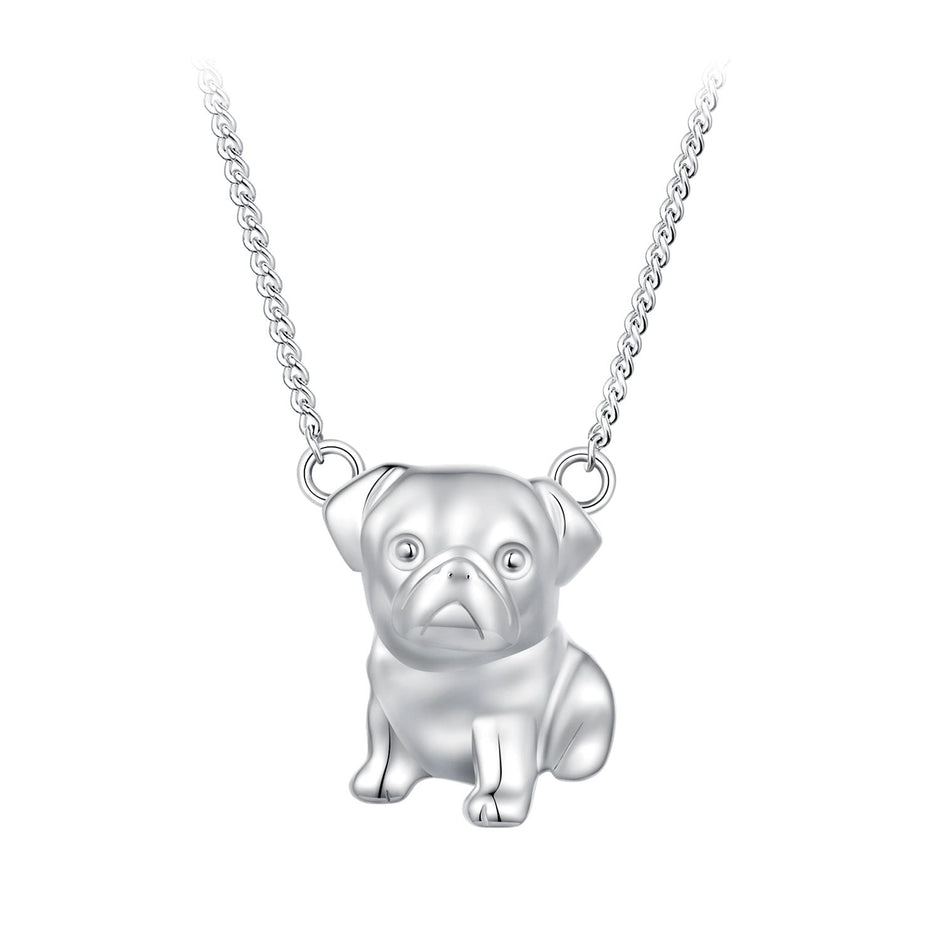 925 Sterling Silver Plated Platinum Necklace with 13x12mm Pendant for Women