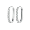 925 Sterling Silver Earrings with Pavé Setting CZ in Platinum for Women