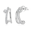 925 Sterling Silver Moissanite Earrings for Women - 1.4x0.5cm, Pavé Setting