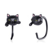925 Sterling Silver Earrings with Black Gold Enamel for Women