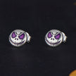 925 Sterling Silver Enamel Oxidized Earrings - 8mm for Women
