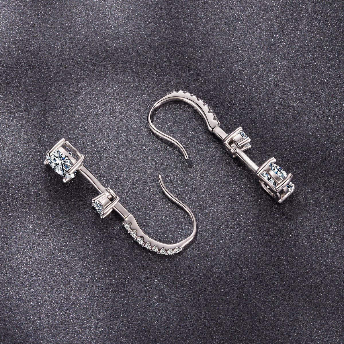 925 Sterling Silver Moissanite 1.00 Carat Earrings for Women