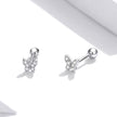 925 Sterling Silver Earrings with CZ in Pavé Setting - 0.4*0.5cm - Women